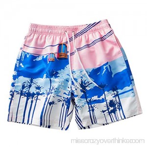 NRUTUP Men Holiday Beach Pants Waterproof Spa Pink Print Quick-Drying Swimwear Trend Pink B07NJQNT47
